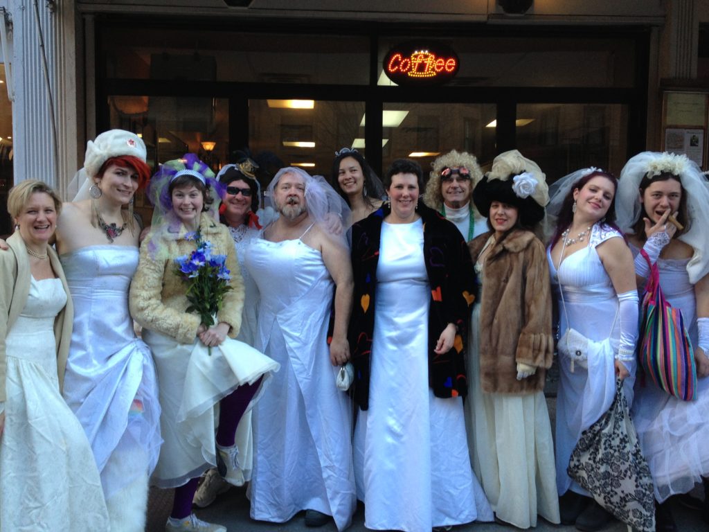 Bridal crew standing together