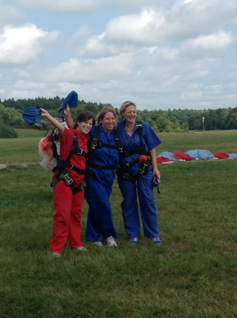 jumping out of an airplane