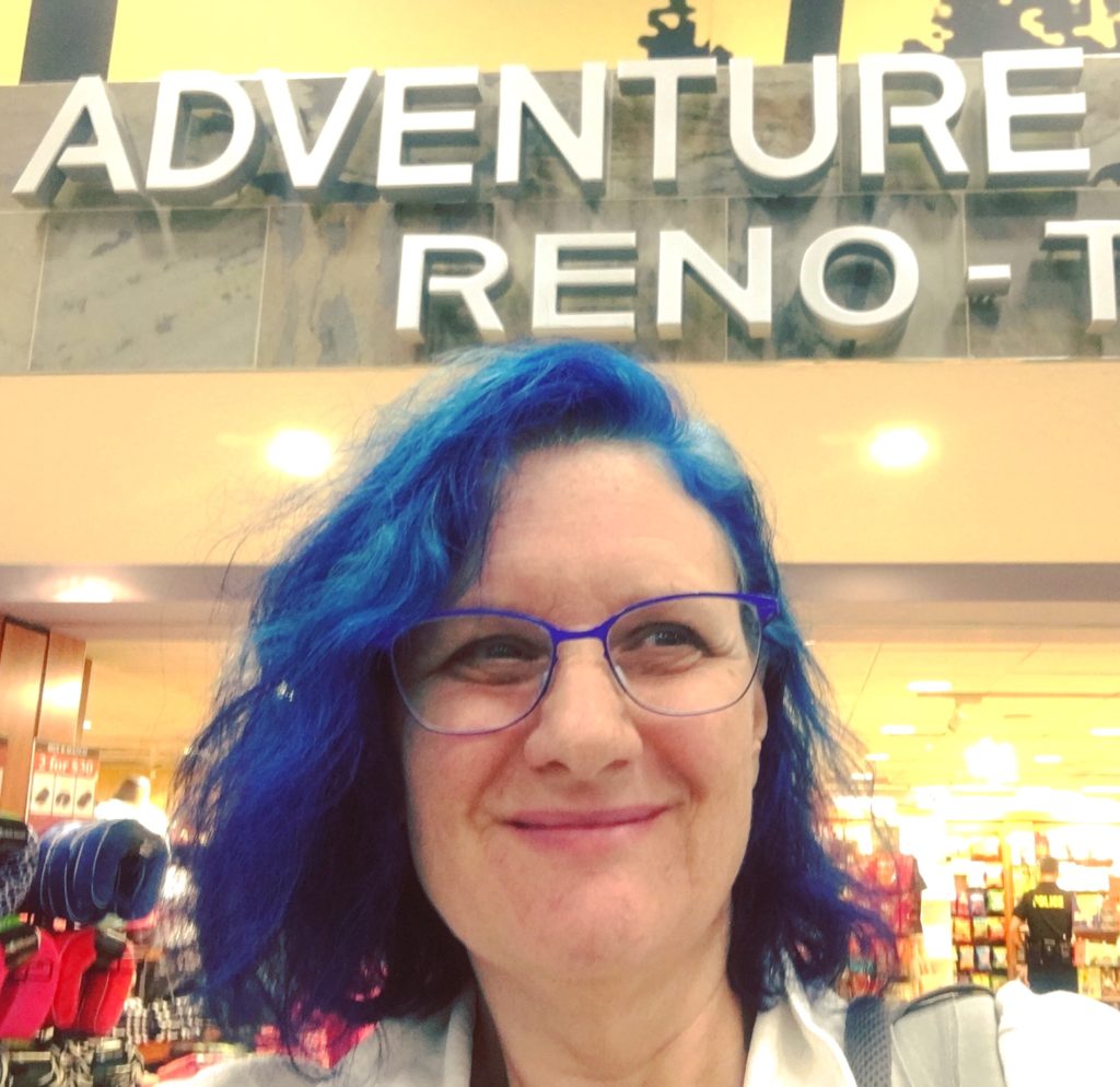 blue hair in Reno airport