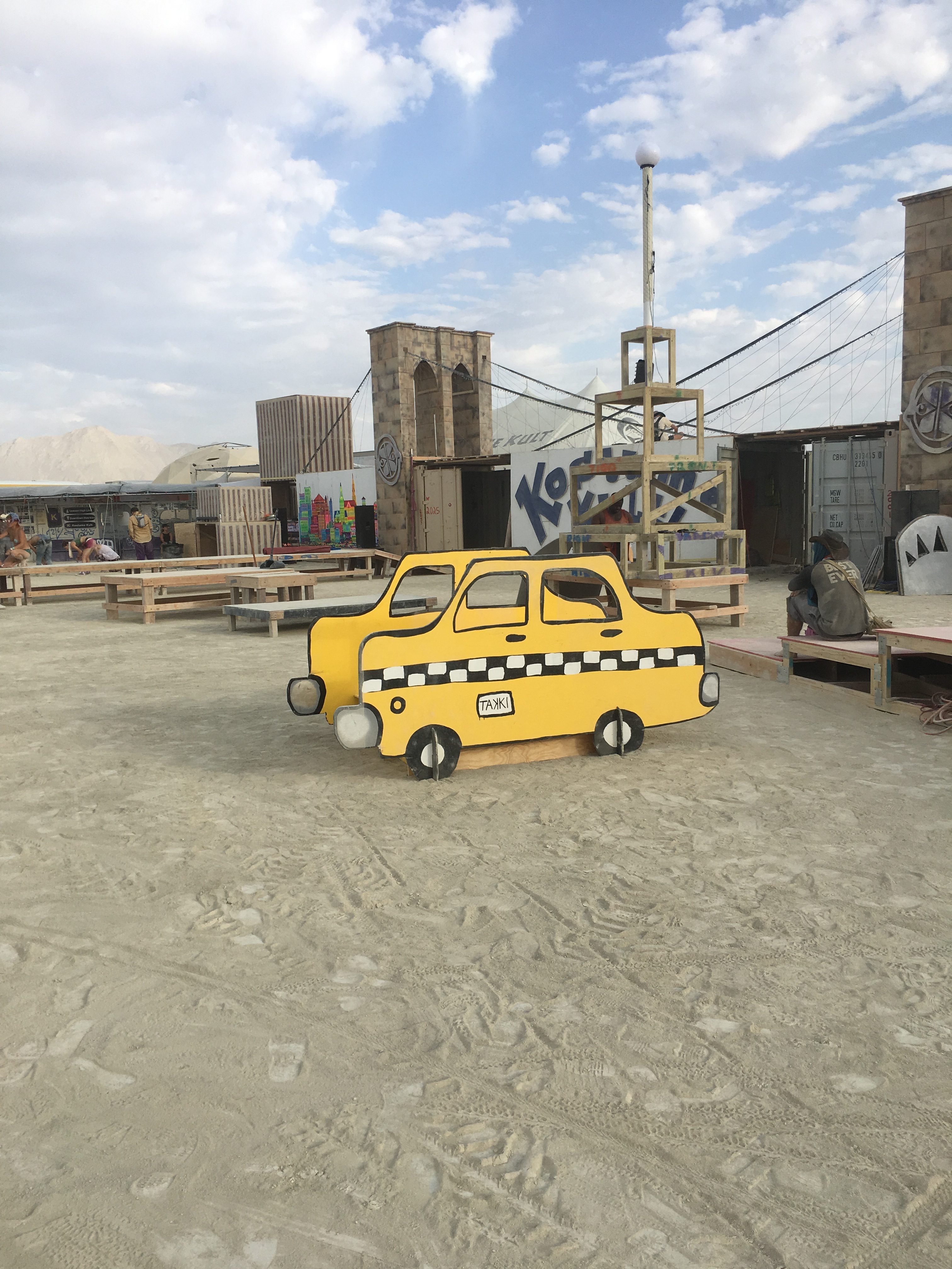 Brooklyn Bridge and Taxis at Burning Man.