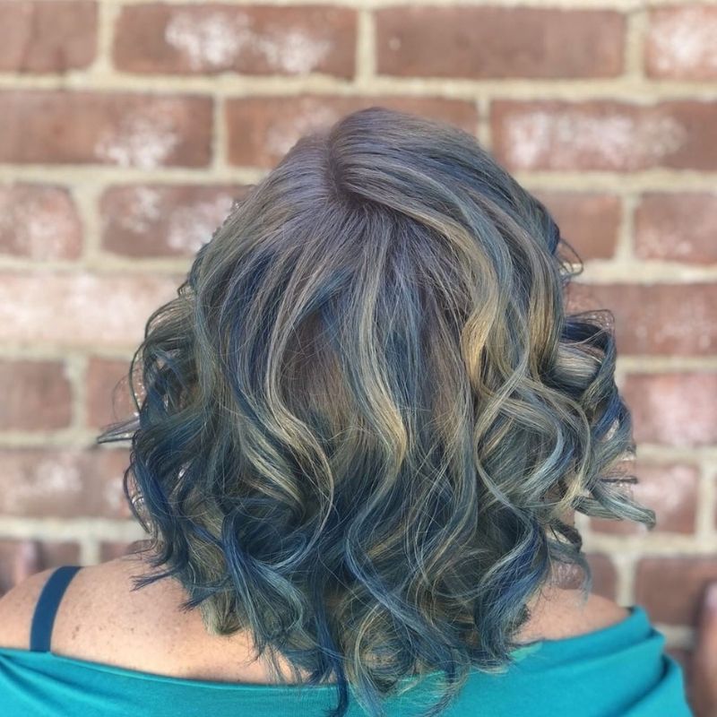 blue and silver hair