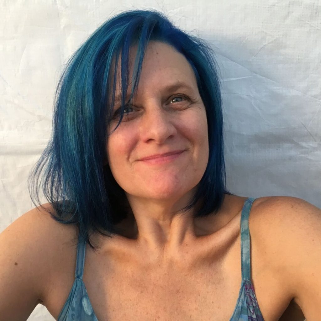 Stacey with Natural Blue hair color
