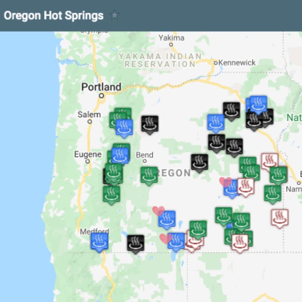 map of Oregon hot springs