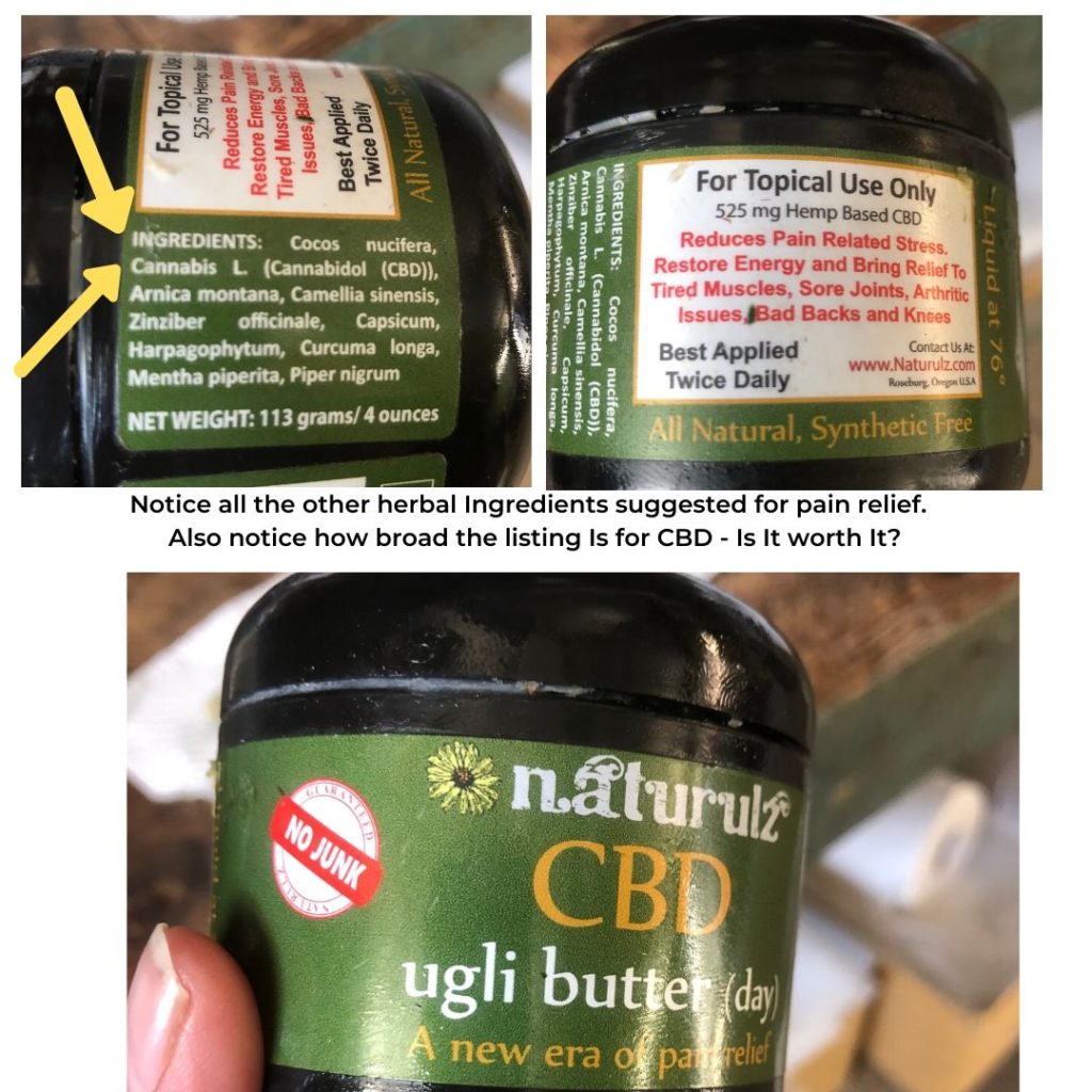 labels on CBD ugli butter cream jar