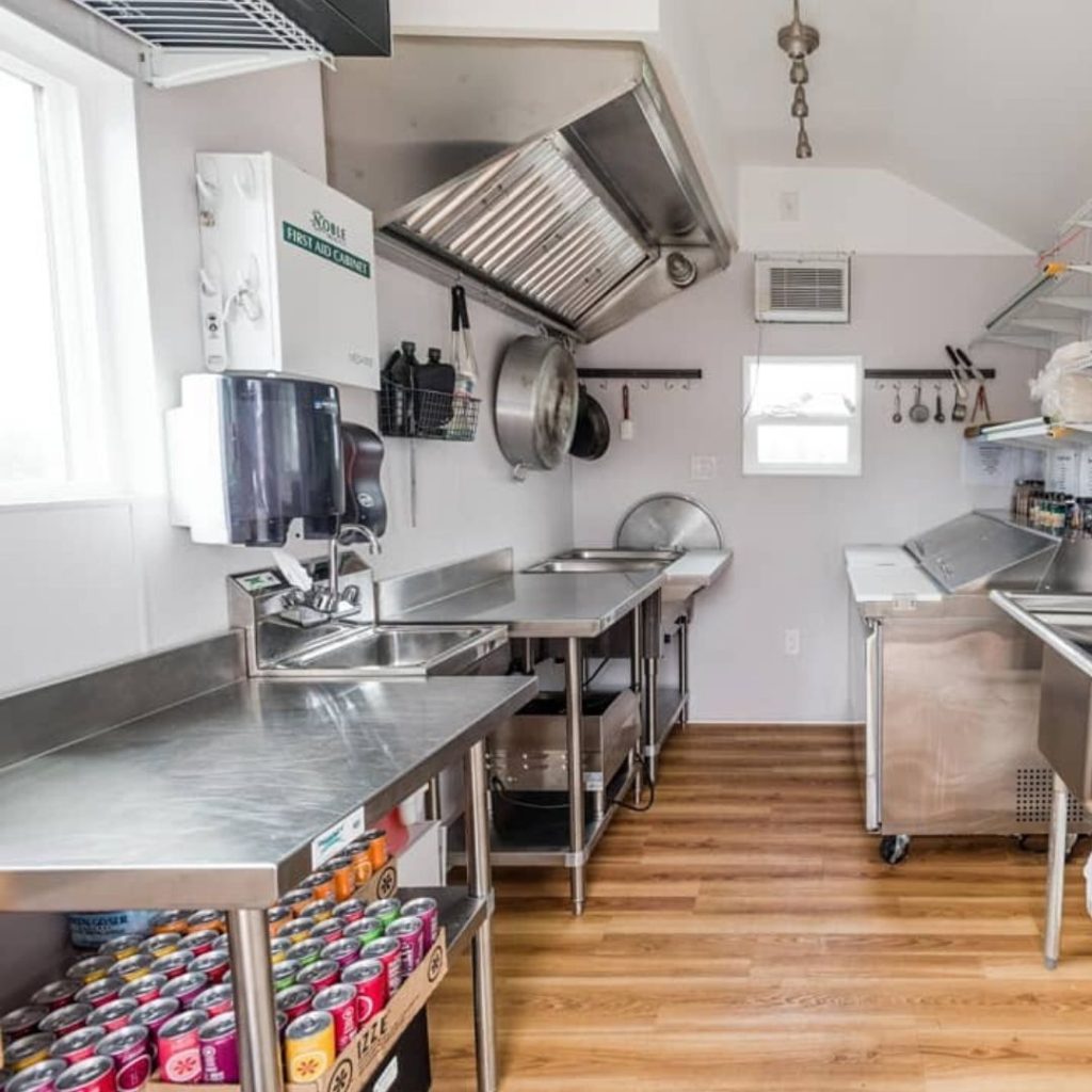 inside view of tiny house food truck kitchen