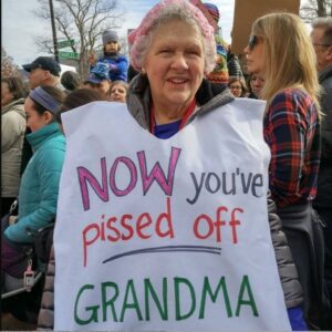 Nancy Daugherty being inspired to protest 
