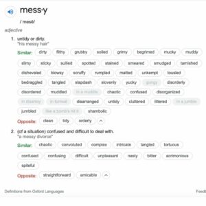 Messy Oxford definition