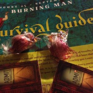 Burning Man Survival Guide 2014 with fire balls and tickets